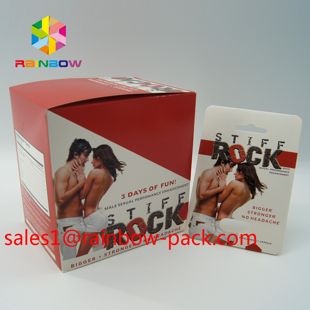 Hot Sale Rhino Pills Honey Seal Pure Aluminum Foil Laminated Sachets Bottle 3D Effect Card Display Box Packaging