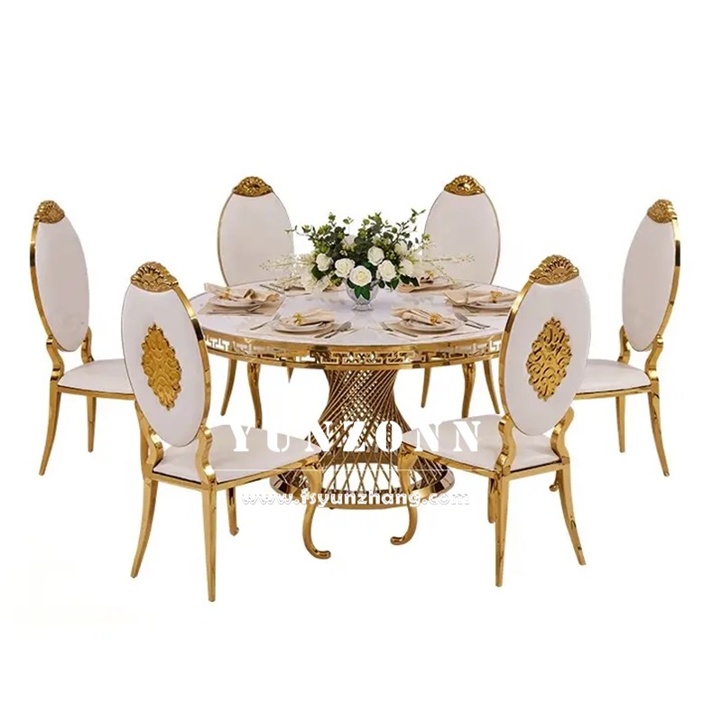 Luxury Hotel Restaurant Metal Chair Crown Design Golden Stainless Steel Royal Wedding Chair