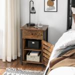 Small Nightstands with Cabinet, Industrial Style Bedside Table for Sale,