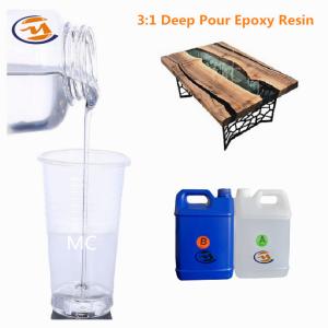 China Yellow Resistance Deep Pour Crystal Clear Epoxy Resin For Casting Wood River Tabletop on sale