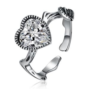 Quality 18K White Gold Moissanite Ring Custom Sterling Silver Diamond Ring wholesale