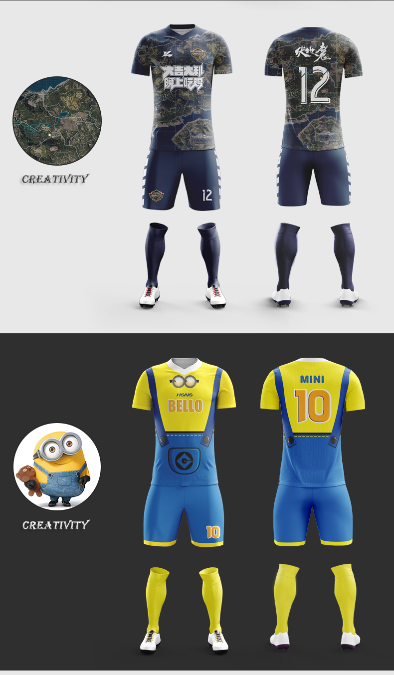 Quantity customized OEM ODM soccer set Boys and girls kids men long and short sleeve jersey football games training team uniform