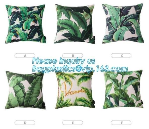 Tropical leaf latest design digital printing cushion cover wholesale decorative