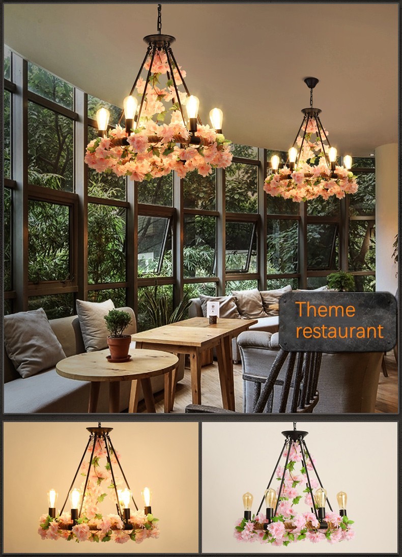 Large leaves chandelier green light fixture in foyer shopping mall bohemian modern loft chandelier(WH-VP-154)