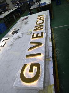 Quality Wall Mounted 3D LED Backlit Signs , Stainless Steel Custom Laser Cut Letters wholesale