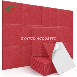Quality 9mm Red Polyeater Fiber Stop Echoes Felt Wall Panels Beveled Edge Sound Proof Padding wholesale