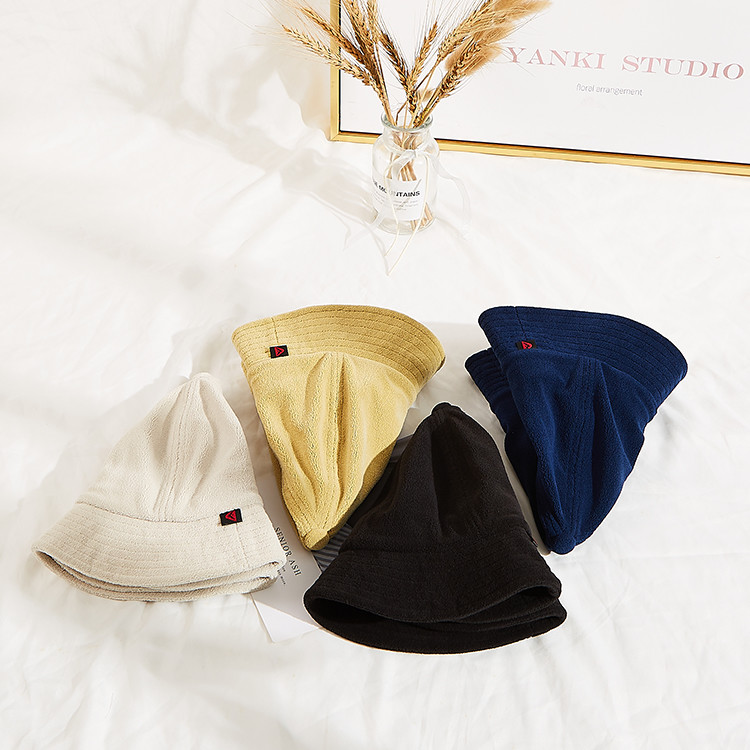 Female Furry Angora Rabbit Fur Bucket Hats Leopard Pattern