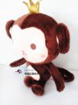 plush monkey crown brown hot toys for kids cheap china cartoon children holiday