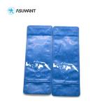 Customized Small Blue Coffee Zipper Bag / Easy Take Laminated Side Gusset