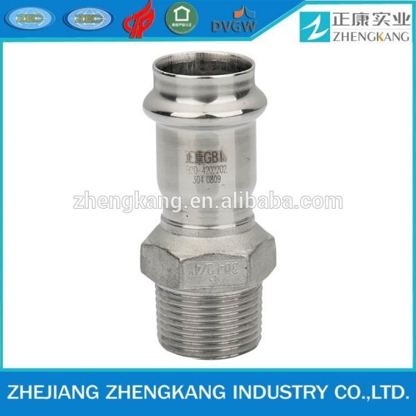 Cheap Stainless steel press fitting 304 male threaded adapter /reducer elbow V profile press fitting for sale