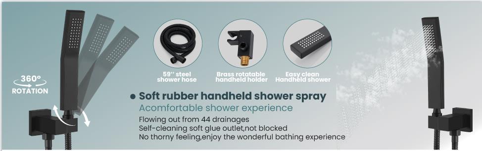 Bathroom shower mixer 360 degrees rotating thermostatic waterfall rainfall ceiling water saving shower mixer head