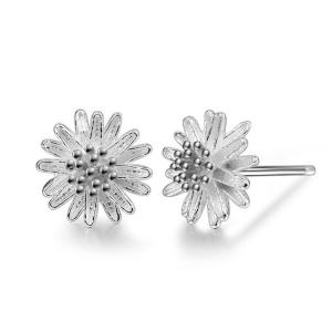 Quality Fashion Jewelry 925 Silver Plated Daisy Flower Stud Earrings (EETUD010) wholesale
