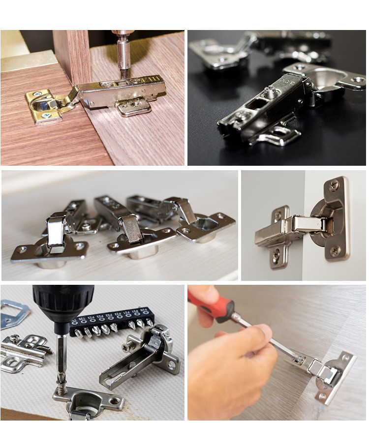 Kitchen Cabinet Metal Door Hinges 40mm Cup Vertical Opening Polished