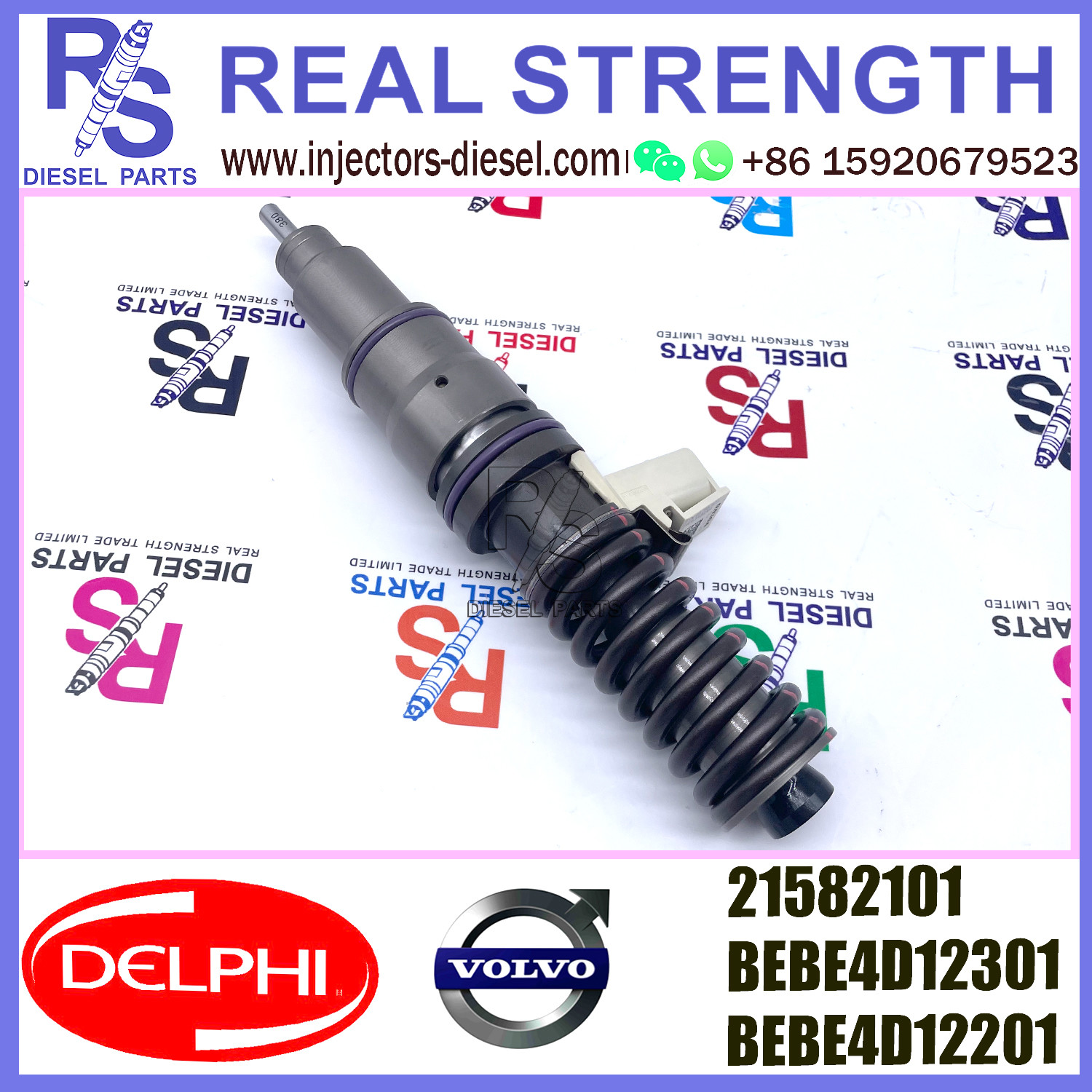 DELPHI 4pin injector 21582101 Diesel pump Injector V-O-L-V BEBE4D12301 BEBE4D12201 E3.18 for RVI MD11 3503 & 3503 EURO 4