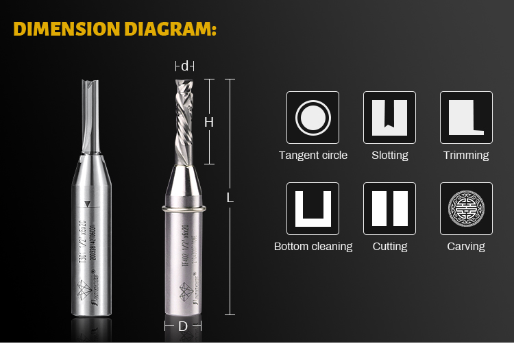 Woodworking Straight Router Bits Three Edged Anti Broken Practical