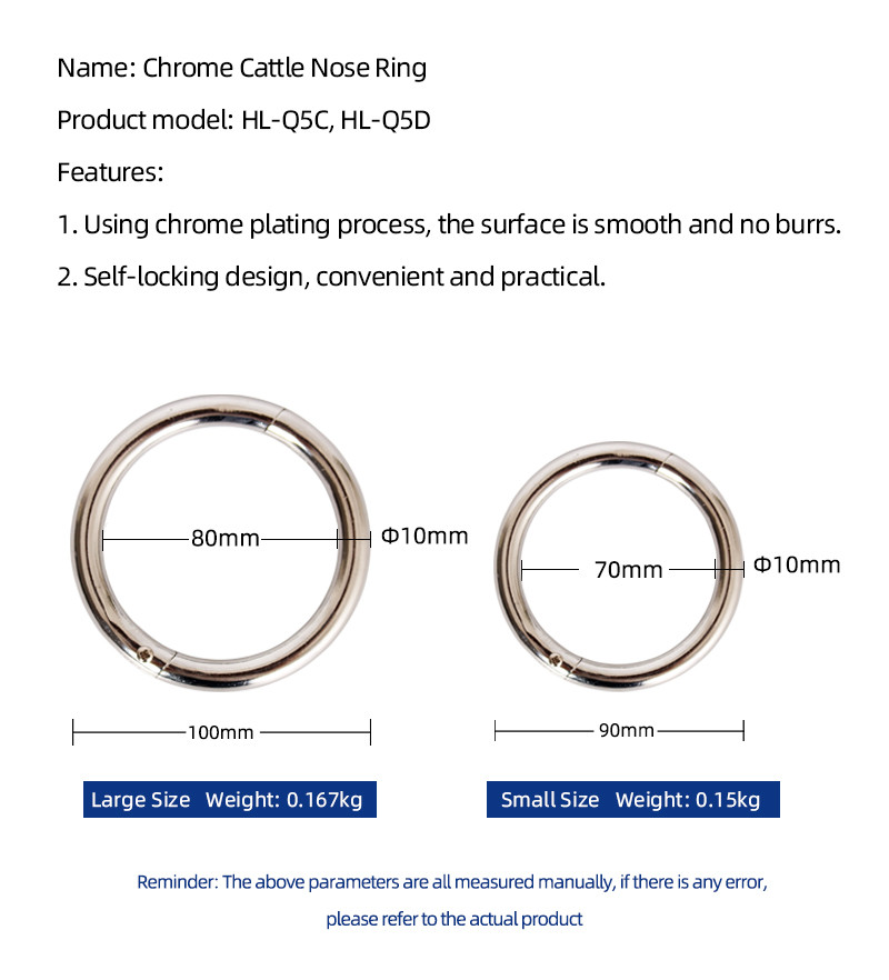 90mm Diameter High Durability Metal Bull Nose Ring 10mm Coarseness and Reliability