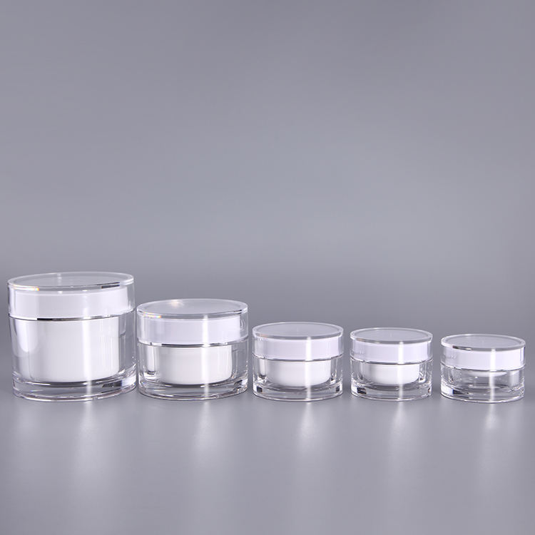 Empty Green Face Cream Acrylic Cosmetic Jar 30g With Skin Care Cream