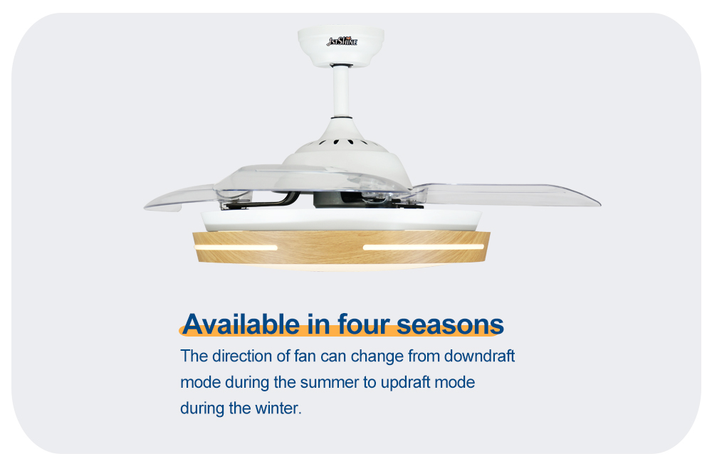 Metal Acrylic 42 Inch Ceiling Fan Light with Pure Copper Motor and Remote Control