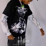 Custom Screen Print Logo Double Layer Long Sleeve 100% Cotton Tshirt Workout