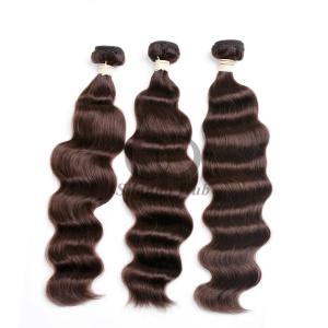 Quality #4 Medium Brown Loose Deep Wave Remy Human Hair Bundles Sew In Weave Bundles Brazilian Bundle Deals wholesale