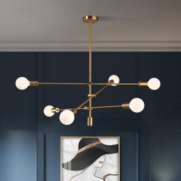 Modern Led Chandeliers Lighting Long Pole Gold Black sputnik chandelier(WH-MI