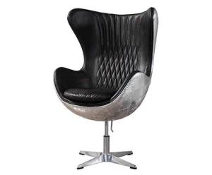 Quality Black Vintage Aviator Leather Egg Chair wholesale