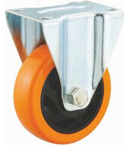 Quality 125mm Pu Castor Wheel Fixed Caster Wheels Zinc Coated wholesale