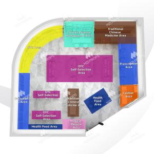 Quality 06-MSWRS Pharmacy Store Zoning With Wood Warm Style wholesale
