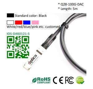 Quality QSFP28-100G-DAC5M 100G QSFP28 To QSFP28 DAC Passive Direct Attach Cable 5M wholesale