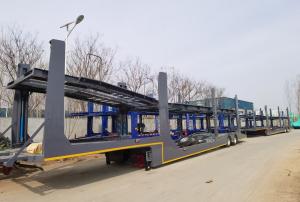 Quality 3 Axles Hydraulic Lifting 6/10 Cars Car Transport Truck Semi Trailer in European Style wholesale