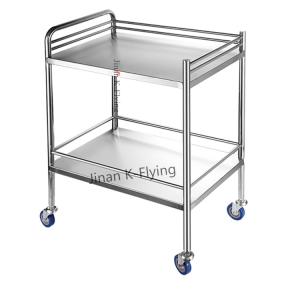 Quality SUS Two Shelves Movable Medical Trolley Cart Portable wholesale