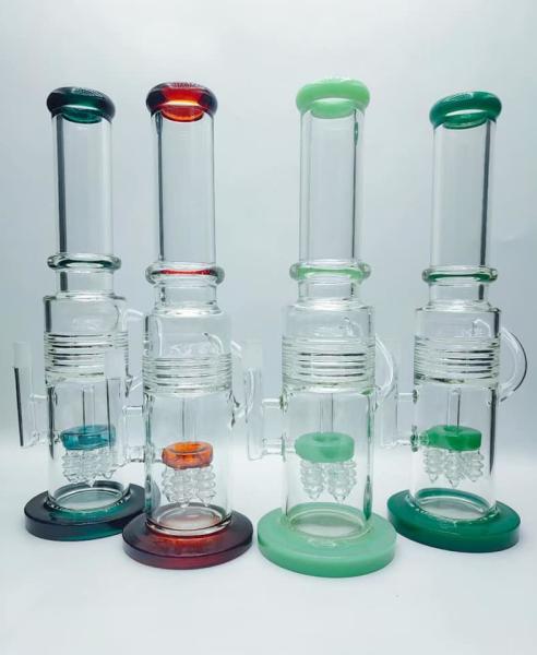 Exquisite Tree Honeycomb Percolator Glass Water Pipe Smoking Bong Oil Rigs