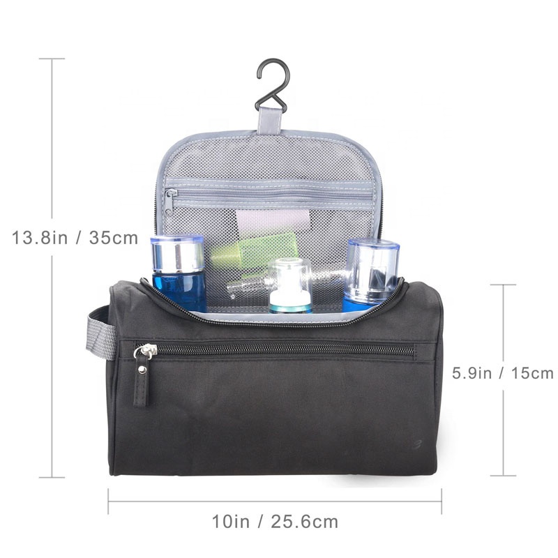 Foldable Hang Up Toiletry Bag With Hanging Hook , Travel Sponge Bag Multi Compartment