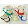 Buy cheap Stoneware Reactive Glaze Mug / Porcelain Coffee Mugs With Embossed Wordings from wholesalers