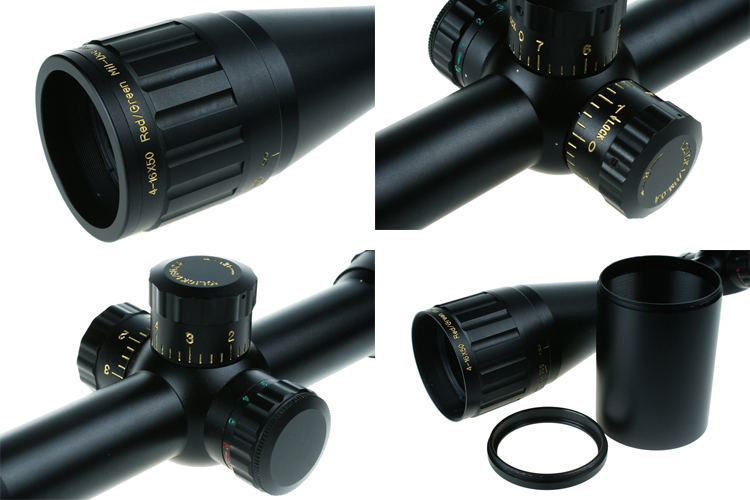 11mm/22mm Base Width Red and Green Illuminated 4-16x50 Scope for Long Range Shooting