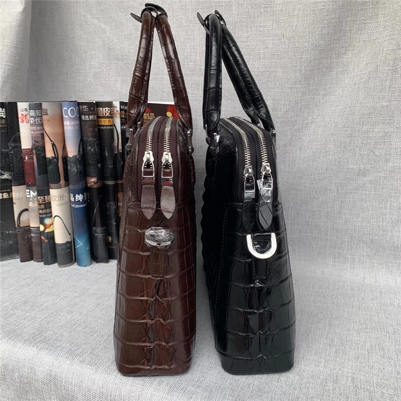 Authentic Crocodile Skin Businessmen Briefcase Laptop Handbag Genuine Exotic Alligator Leather Male Large Shoulder Bag