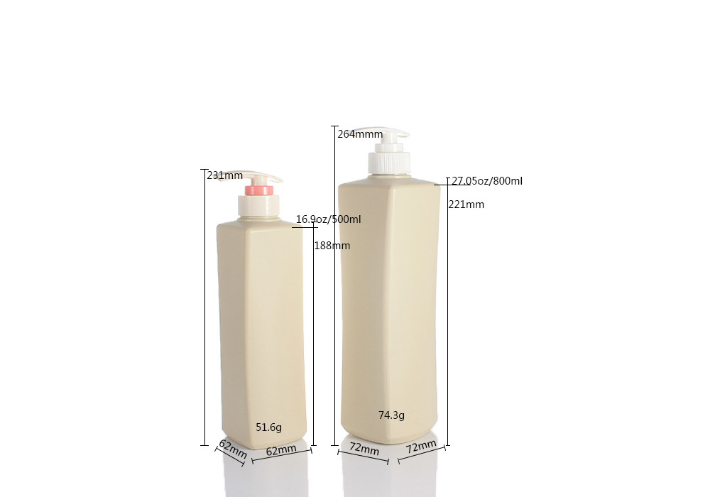 500ml 750ml Shower Gel Shampoo Packaging Bottle With PP Cap