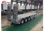 Hydraulic Ramp Truck Low Bed Trailer , High Capacity Lowboy Drop Deck Trailer