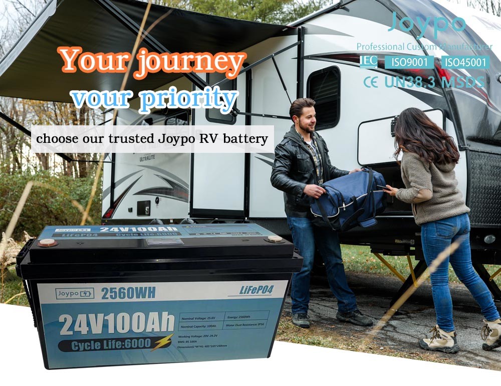 24V 100Ah 200Ah RV Lithium Battery LiFePO4 Lithium Ion Camper Trailer Battery