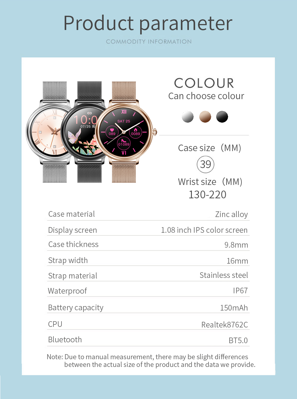 CF90 Smartwatch Android 4.4 Bluetooth CallingVibration Exercise Mode Remote Camera Smart Alarm Weather Forecast