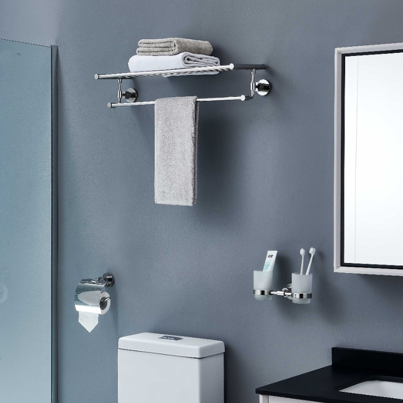 Multifunction Stainless Steel Bathroom Racks Wall Mount Polished Satin Nickel Towel Bar