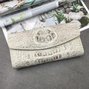Quality Authentic Exotic Crocodile Skin Women Long White Wallet Female Large Card Holders Genuine Alligator Leather Lady Clutch wholesale