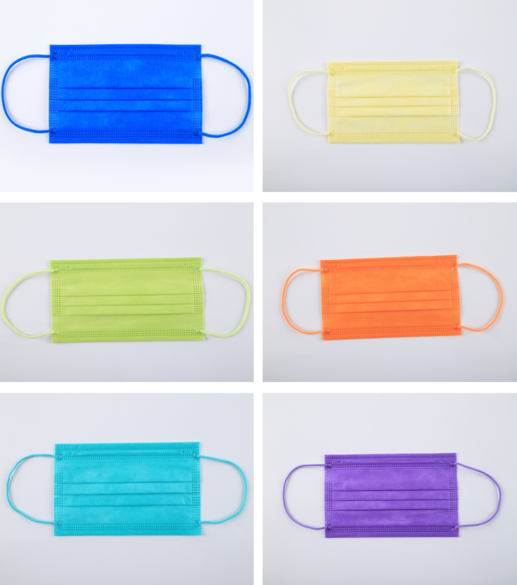 4ply Pure Color Disposable Medical Face Mask Non woven SBPP Fabric Disposable Face Mask
