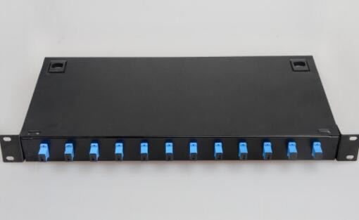 19'' 1u fiber patch panel , FTTH Fiber Optic Distribution Panel 12 Ports
