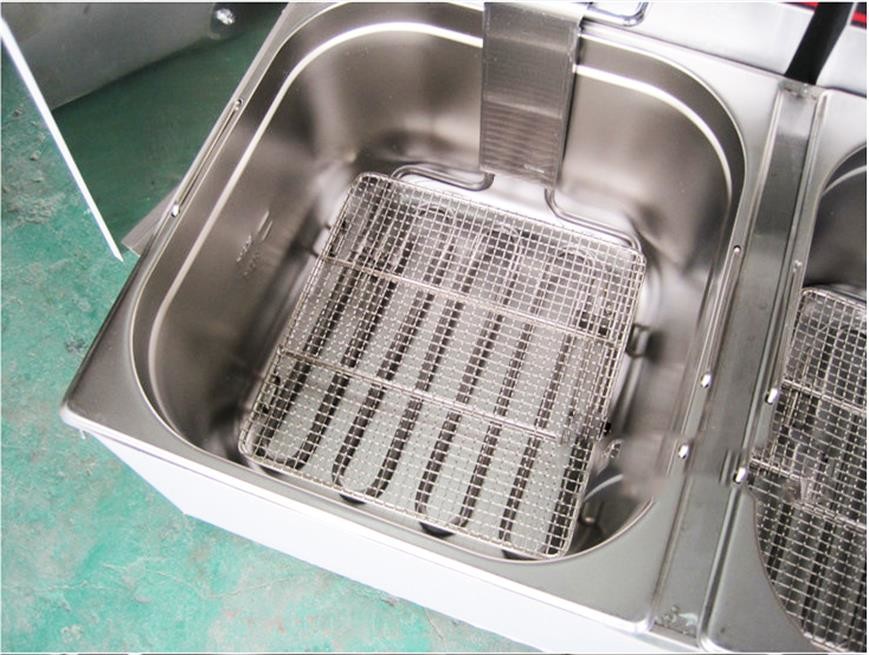 6L Snack Flat Countertop Electric Deep Fryer Commercial With 2 Frying Pan
