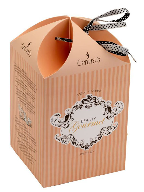 Cute custom design artpaper gift packaging box personal care cosmetic packaging paper box with ribbon