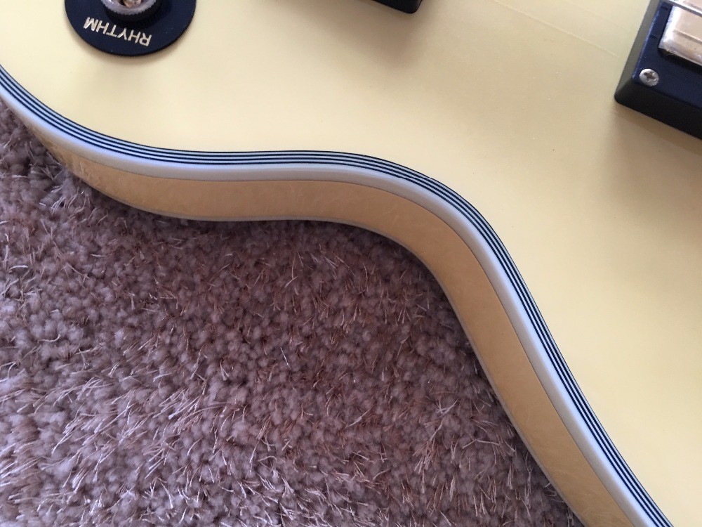 Custom guitar shop lp electric guitar Cream color 7 ply binding Ebony fingerboard Golden hardwares Grover tuner Randy Rh
