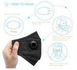 Black Reusable N95 Respirator Mask Personal Protective Surgical Dust Mask