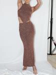 Autumn Winter Girls' Dresses Knitted Halter Slim Sleeveless Street Slim Suit