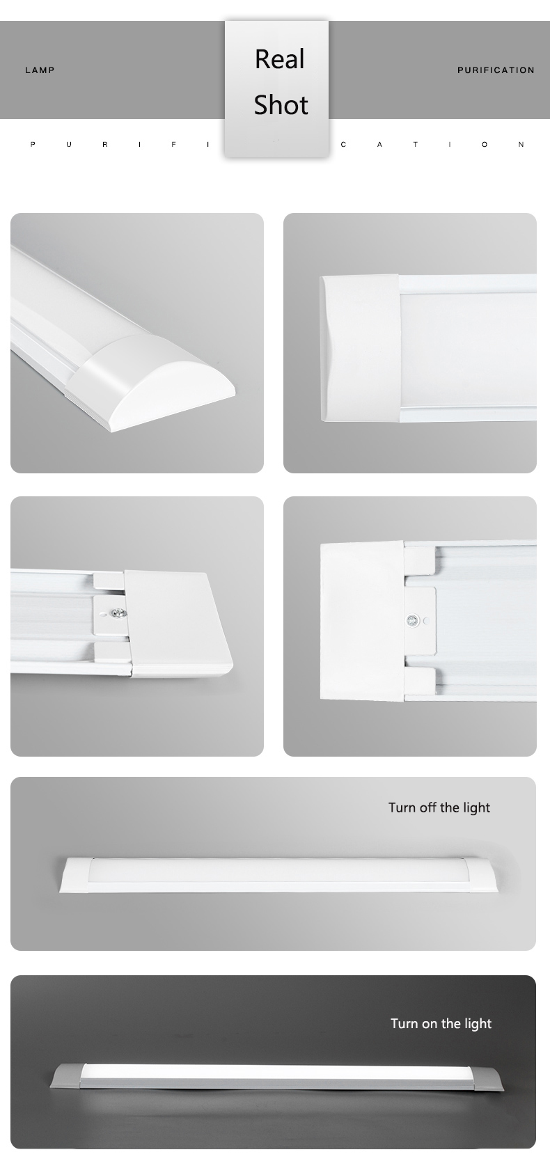 Daylight Alert LED Purified Fixture Lamp Tube Light 9W 18W 36W 40W 60W 72W AC 85-265V